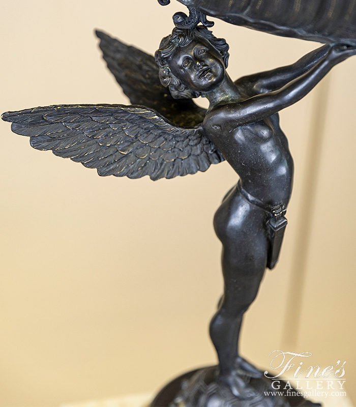 Bronze Statues  - Angel Holding A Basket Bronze Statue - BS-1345